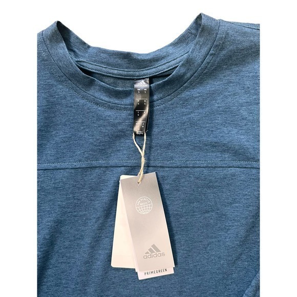 NWT Adidas Navy Cotton Long Sleeve Shirt - Picture 2 of 3